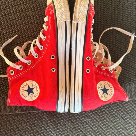 Converse Adult Red High-Top Sneakers - Picture 4 of 7